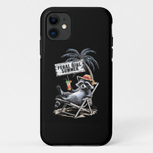 Feral Girl Summer Beach Funny Raccoon Case-Mate iPhone Hülle