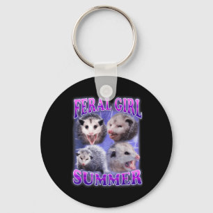 Feral Girl Summer Opossum Funny Meme Schlüsselanhänger