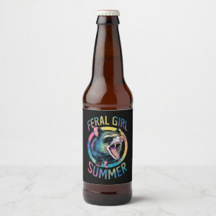 Feral Girl Summer Opossum Gefärbte Krawatte Raccoo Bierflaschenetikett