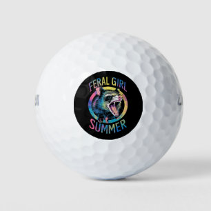 Feral Girl Summer Opossum Gefärbte Krawatte Raccoo Golfball
