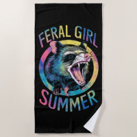 Feral Girl Summer Opossum Gefärbte Krawatte Raccoo