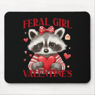 Feral Girl Valentine Raccoon Herts Liebe Valenti Mousepad
