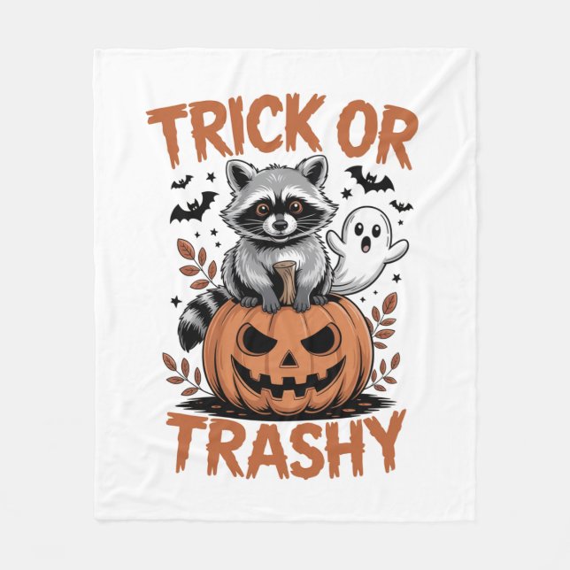 Feral Halloween Trick oder Trashy Fleecedecke (Vorderseite)