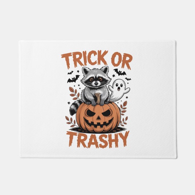 Feral Halloween Trick oder Trashy Fußmatte (Vorderseite)