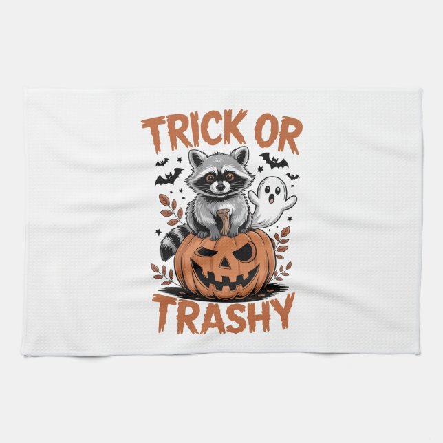 Feral Halloween Trick oder Trashy Geschirrtuch (Horizontal)