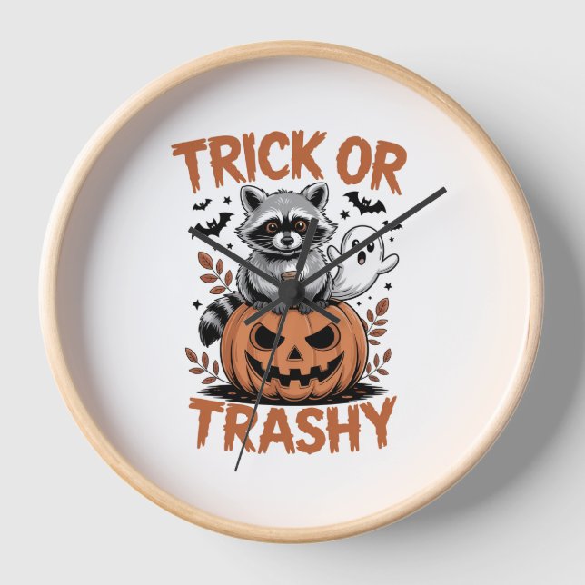 Feral Halloween Trick oder Trashy Uhr (Vorderseite)