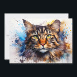 Feral Maine Coon Feiertagskarte<br><div class="desc">April Tchiguka ist eine mehrfach preisgekrönte Fotografin, die für ihr Haustier und ihre Naturfotografie lokale, nationale und internationale Auszeichnungen gewonnen hat. Ihre Fotografien hängen in privaten Sammlungen überall in den Vereinigten Staaten. Sie fotografiert vor Ort für einzelne Klienten und gemeinnützige Tierorganisationen. Vor zwei Jahren fing sie an, digitale Kunst zu...</div>