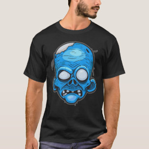 Feral Zombie Head Illustration T-Shirt