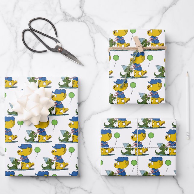 Ferald und die Baby Lizard Geschenkpapier Set (Vorderseite)