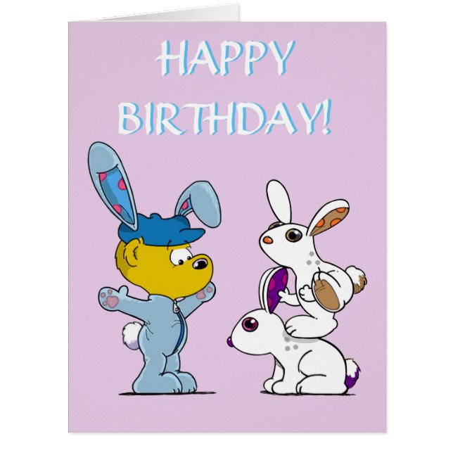 Ferald und die Bunnies Geburtstagskarte (Vorderseite)