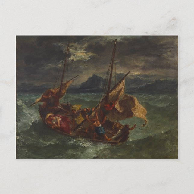 Ferdinand Delacroix Christ am Meer von Galiläa Postkarte (Vorderseite)