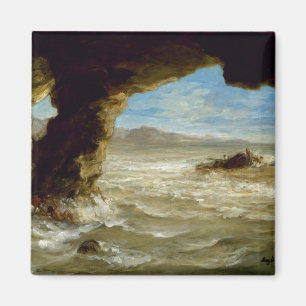 Ferdinand Delacroix Vintages Schiffswrack an der K Magnet
