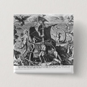 Ferdinand Magellan an Bord sein caravel, 1522 Button