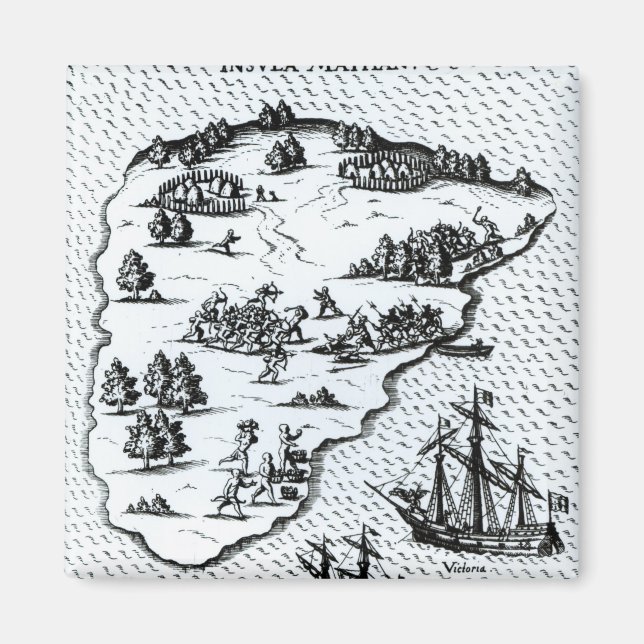 Ferdinand Magellan kämpft Einheimische auf Island Magnet (Vorne)
