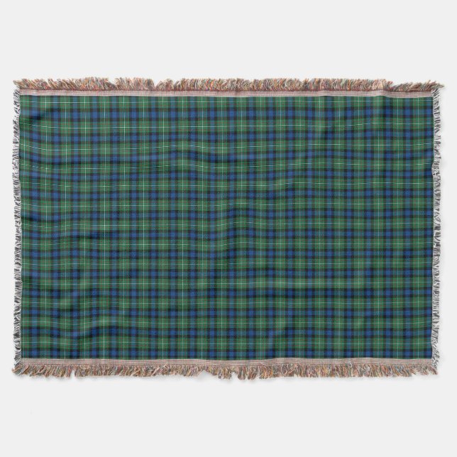 Ferguson Clan Tartan Blue, Green und Red Kariert Decke (Vorderseite)