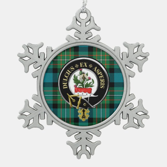 Ferguson-Clan-Weihnachtsverzierung Schneeflocken Zinn-Ornament (Vorderseite)