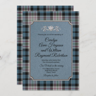 Ferguson Plaid Monogramme Faire-part de mariage