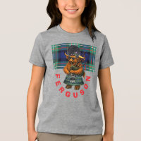 Ferguson schottische Kuh an Dudelsack T-Shirt