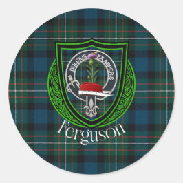 Ferguson schottischer Clan Tartan & Wappen Runder Aufkleber