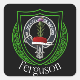 Ferguson schottisches Clan-Wappen Quadratischer Aufkleber