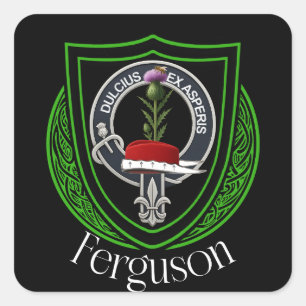 Ferguson schottisches Clan-Wappen  Quadratischer Aufkleber