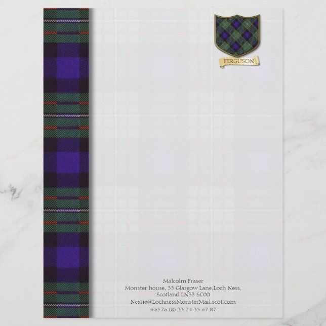 Ferguson-Tartan-Designpapier Briefbogen (Vorderseite)