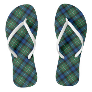 Ferguson Tartan Green und Blue Kariert Flip Flops