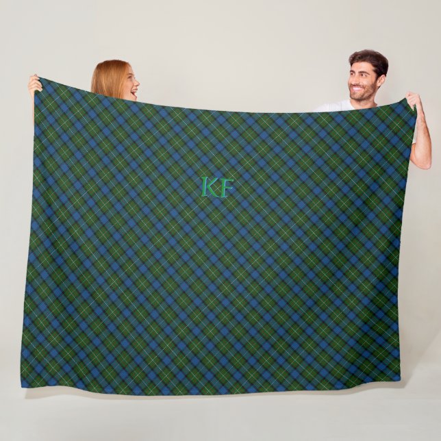 Fergusson Offizielles Tartan mit Monogramm/Name Fleecedecke (Beispiel)