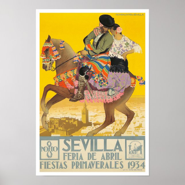 Feria de Sevilla poster vintage 1934 (Devant)
