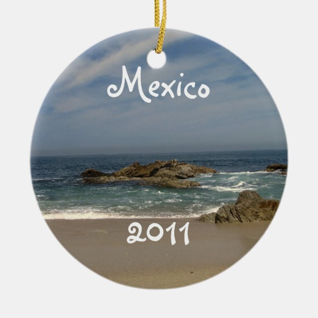Ferien-Ansicht; Mexiko-Andenken Keramik Ornament (Vorne)