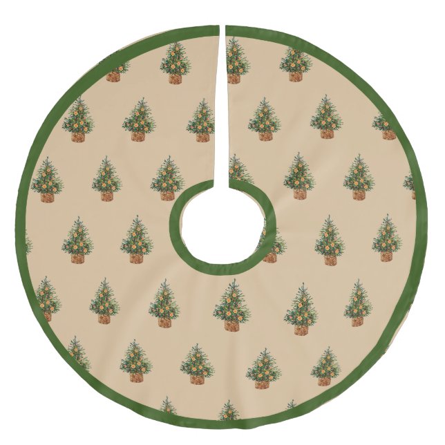 Ferien Baum Minimalistischer einfacher Landsteg Polyester Weihnachtsbaumdecke (Vorderseite)