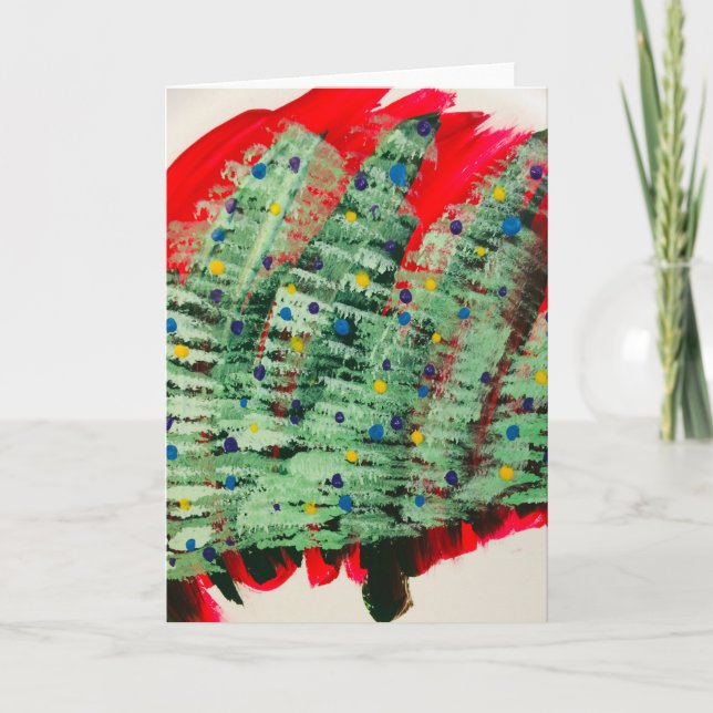 Ferien Bäume mit Lichter Art Card Karte (Vorderseite)
