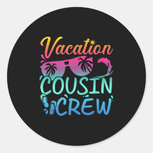 Ferien Cousin Crew Beach Sungles Runder Aufkleber