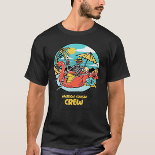 Ferien Cousin Crew Cool Skelett auf dem Sommer B T-Shirt