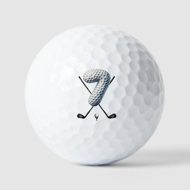 Ferien Golf Balls Alpha-Zahl 7 Golfball (Vorderseite)