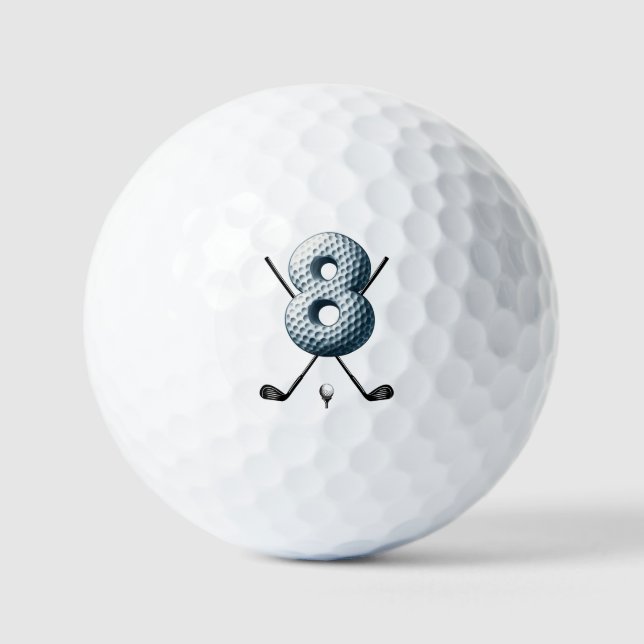 Ferien Golf Balls Alpha-Zahl 8 Golfball (Vorderseite)