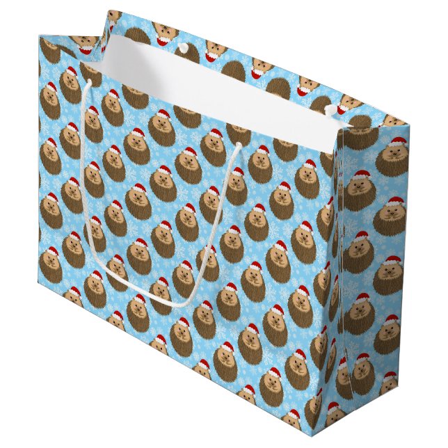 Ferien Igel Funny Festive Tierfreunde Große Geschenktüte (Vorderseite Schrägansicht)