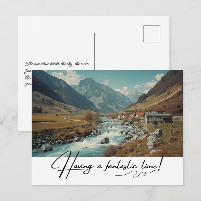 Ferien im Dorf Feiertagspostkarte (Vorne/Hinten)