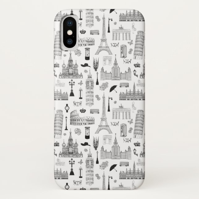 Ferien in Europa-Muster Case-Mate iPhone Hülle (Rückseite)