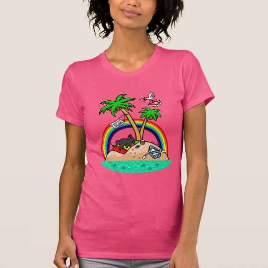 Ferien-Insel-Schwarz-Labrador-T-Shirt T-Shirt