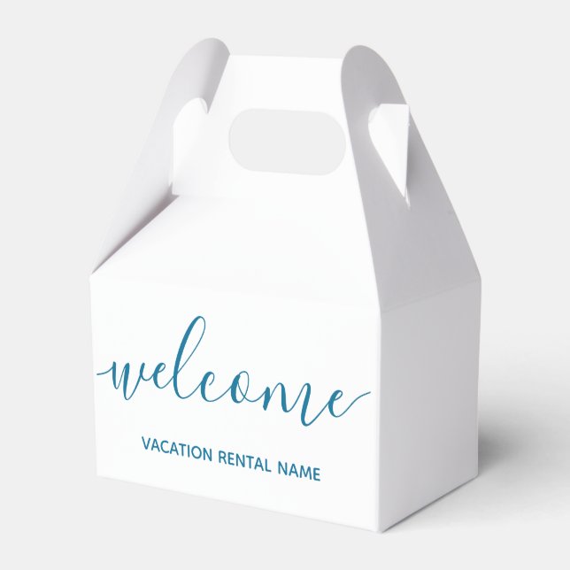 Ferien Mieten Blue Begrüßungsbox Geschenkschachtel (Vorderseite)