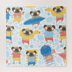 Ferien Mops, Sommerstrand nahtlos.