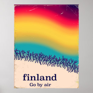 Ferien"Regenbogen" Plakatdruck Finnlands Retro Poster