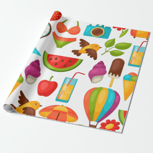 Ferien Sommer Partys Strand Muster niedlich Geschenkpapier