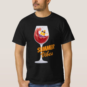 Ferien Sommerwoben Sonniger Cartoon Weinkeller T-Shirt