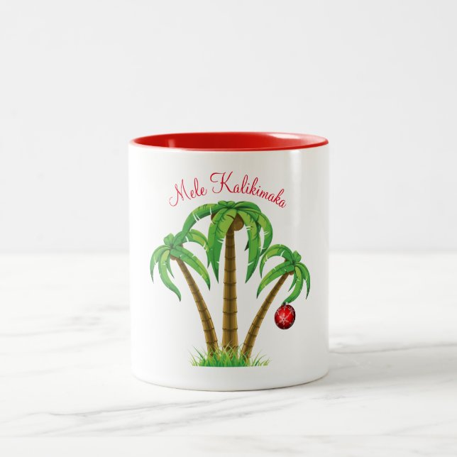 Ferien-Tasse Merry Christmas-Mele Kalikimaka Zweifarbige Tasse (Mittel)