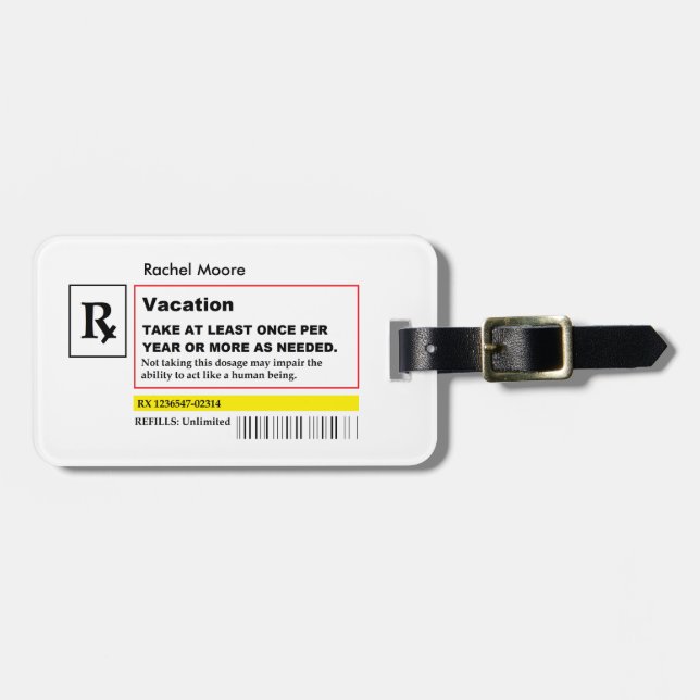 "Ferien-Verordnung" personalisiertes Lugg. Umbau Gepäckanhänger (Vorderseite horizontal)