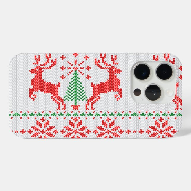 Ferien Weißer Strick Weihnachten Ugly Sweater Ho D Case-Mate iPhone Hülle (Rückseite (Horizontal))