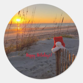 Ferienaufkleber am Strand Amelia Island Runder Aufkleber