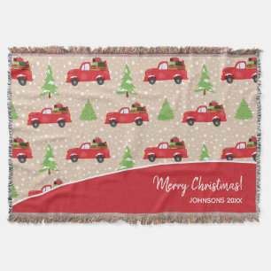 Ferienbaum mit Vintagem LKW Frohe Weihnachten Decke